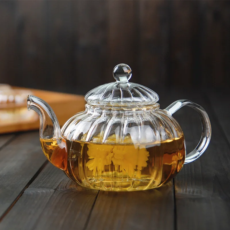 Herbal Wellness Products - Чайник стеклянный в полоску, в форме
